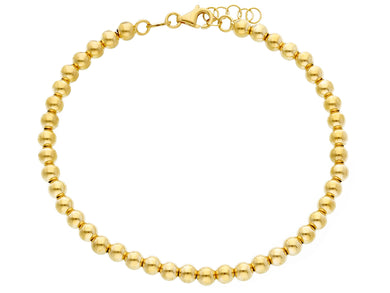 18k yellow gold 4mm balls bracelet, 18cm, 7.1