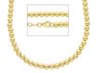 18k yellow gold 4 mm balls chain, 18 inches, smooth spheres, made in Italy.
