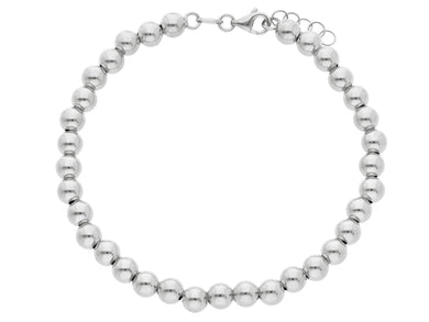 18k white gold 5mm balls bracelet, 18cm, 7.1