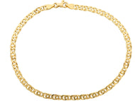 18k yellow gold bracelet 4mm, 8.3 inches, rounded tiger eye links, made in italy.