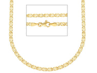 18K YELLOW GOLD CHAIN WAVY TIGER EYE LINKS 2.8mm, 0.11