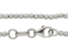 Load image into Gallery viewer, 18k white gold chain finely worked spheres 2 mm diamond cut balls, 20&quot;, 50 cm
