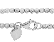 Load image into Gallery viewer, 18k white gold chain finely worked spheres 2.5 mm diamond cut balls, 16&quot;, 40 cm.
