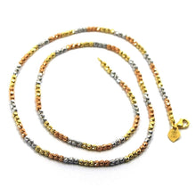 Load image into Gallery viewer, 18k white yellow rose gold chain finely worked 2.5 mm diamond cut balls, 16&quot;.
