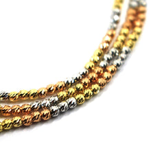 Load image into Gallery viewer, 18k white yellow rose gold chain finely worked 2.5 mm diamond cut balls, 20&quot;.
