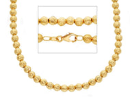 18k yellow gold balls chain worked spheres 4mm diamond cut, faceted 16
