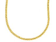 18K YELLOW GOLD CHAIN FINELY WORKED SPHERES 2.5 MM DIAMOND CUT BALLS, 18