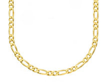 Load image into Gallery viewer, SOLID 18K GOLD FIGARO GOURMETTE CHAIN 3.5mm WIDTH, 20&quot;, ALTERNATE 3+1 NECKLACE
