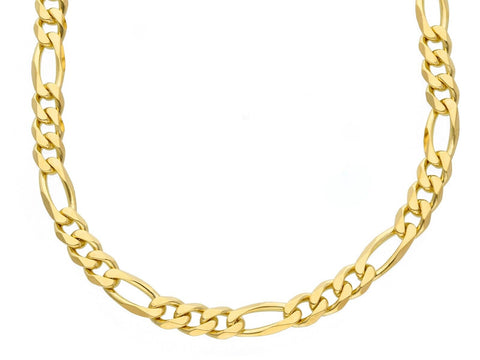 Gold Necklace Walmart Figaro Chain 9CT Yellow Gold Handmade Oval