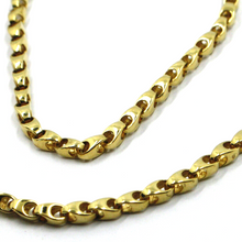 Load image into Gallery viewer, SOLID 18K YELLOW GOLD CHAIN, 24 INCHES, 3 MM DROP TUBE LINK, POLISHED NECKLACE.
