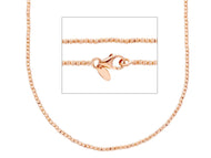 18k rose gold chain finely worked spheres 1.5 mm diamond cut balls, 20