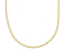 Load image into Gallery viewer, 18K YELLOW GOLD CHAIN FLAT BOAT MARINER OVAL NAUTICAL THIN LINK 2mm, 45 cm, 18&quot;.
