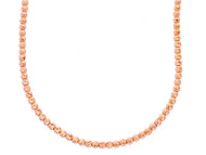 18k rose gold chain finely worked spheres 2.5 mm diamond cut balls, 16