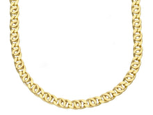 Load image into Gallery viewer, 18K YELLOW GOLD CHAIN, 5mm, 24 INCHES, ROUNDED TIGER EYE LINKS, MADE IN ITALY
