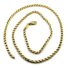 Load image into Gallery viewer, SOLID 18K YELLOW GOLD CHAIN, 24 INCHES, 3 MM DROP TUBE LINK, POLISHED NECKLACE.
