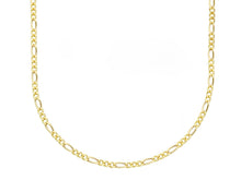 Load image into Gallery viewer, 18k gold figaro chain 2.5 mm width 20 in length alternate necklace made in Italy.
