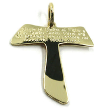 Load image into Gallery viewer, 18k yellow gold double tau cross, glory be to the father prayer engraved, 24mm
