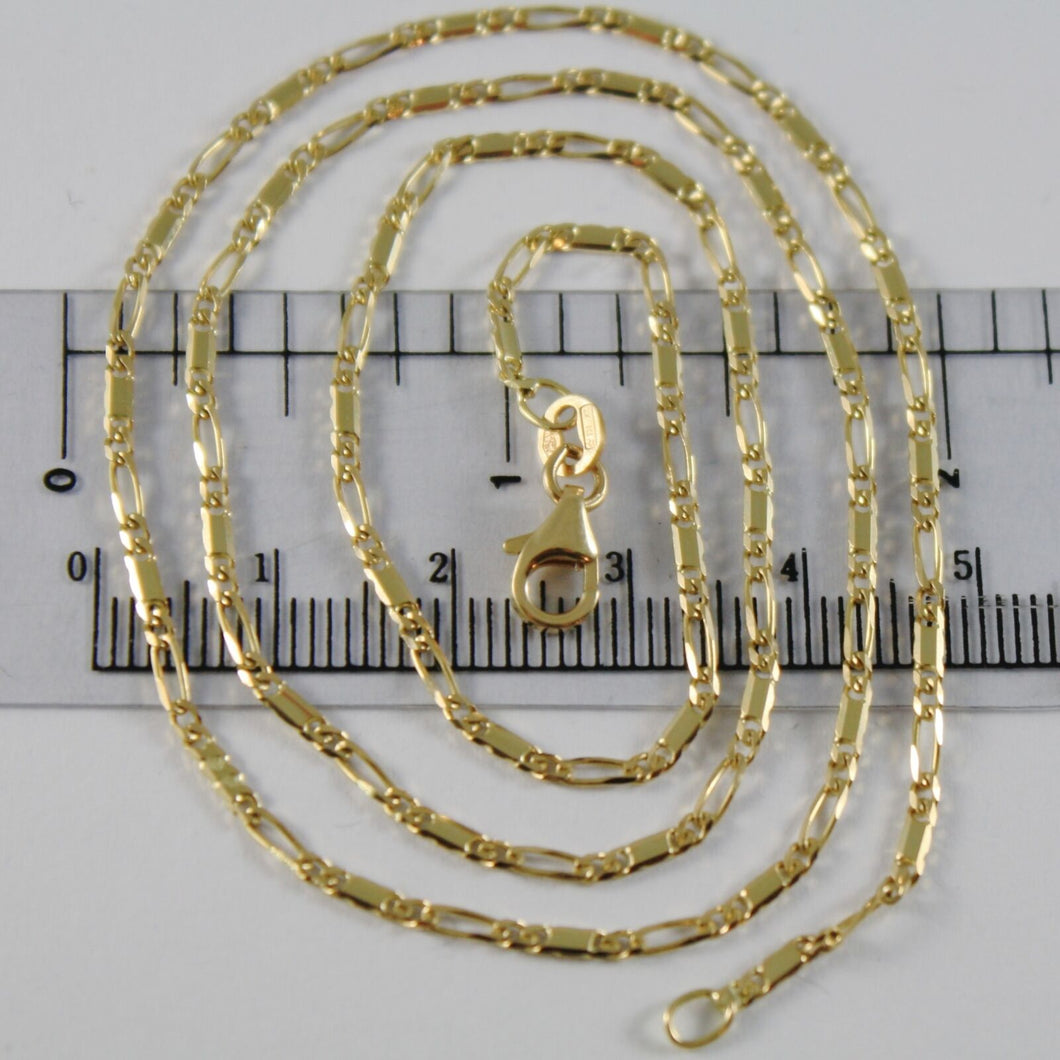 18K YELLOW GOLD CHAIN 2 MM FLAT CLASSIC ALTERNATE LINK 19.70 INCH MADE IN ITALY.