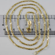 18K YELLOW GOLD CHAIN 2 MM FLAT CLASSIC ALTERNATE LINK 19.70 INCH MADE IN ITALY.