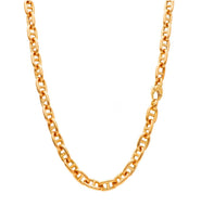 18K ROSE GOLD CHAIN BIG MARINER ANCHOR OVAL TUBE STRETCHED LINKS 12x7 mm, 18