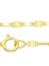 Cargar imagen en el visor de la galería, 18K YELLOW GOLD CHAIN, SMALL 1.5mm FLAT POLISHED CROSSED OVALS, 15.7&quot; ITALY MADE.
