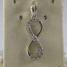 Load image into Gallery viewer, SOLID 18K WHITE GOLD PENDANT, 0,87 In, WITH INFINITY SYMBOL AND ZIRCONIA.
