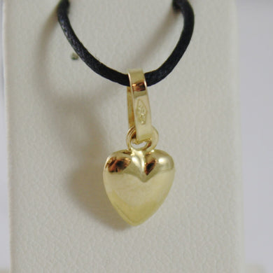 18K YELLOW GOLD MINI ROUNDED HEART PENDANT CHARM, 11 MM, 0.43 INCH MADE IN ITALY.