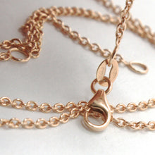 Load image into Gallery viewer, 18k rose gold chain 1.2 mm rolo round circle link, 15.75 inches, made in Italy.
