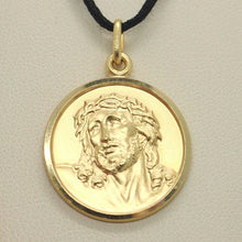 Load image into Gallery viewer, 18k yellow gold Ecce Homo, Jesus Christ face medal pendant very detailed made in Italy, 19 mm
