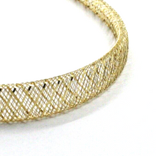 Load image into Gallery viewer, 18k gold multi-strand braided fabric effect bracelet rounded 4-7 mm wide, 7.3&quot;.
