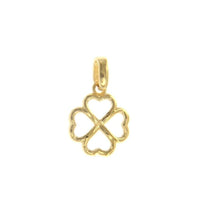 Load image into Gallery viewer, SOLID 18K YELLOW GOLD SMALL 12mm 0.47&quot; FOUR LEAF PENDANT, CHARM, MADE IN ITALY.
