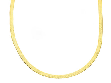 18K YELLOW GOLD CHAIN FLAT SMALL 2mm BOX SNAKE FISHBONE, 20
