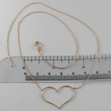 Load image into Gallery viewer, 18k rose gold necklace with 1.06 in heart and mini squared chain made in Italy.
