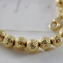 Load image into Gallery viewer, 18K YELLOW GOLD BRACELET WITH FINELY WORKED SPHERES 5 MM BALLS MADE IN ITALY
