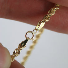 Load image into Gallery viewer, 18K YELLOW GOLD LONG CHAIN NECKLACE 3.5mm BRAID ROPE LINK 70cm 27.5&quot; ITALY MADE
