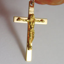 Load image into Gallery viewer, 18k yellow gold big rosary necklace miraculous Mary medal Jesus cross Italy made
