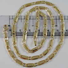 Load image into Gallery viewer, 18k yellow gold chain flat gourmette alternate 4 mm oval link 17.7 made in Italy.
