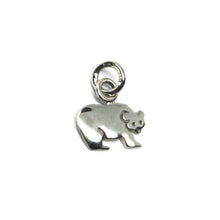 Load image into Gallery viewer, 18k white gold mini bear pendant 11mm diameter, flat solid, smooth made in Italy
