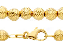 Load image into Gallery viewer, 18K YELLOW GOLD BRACELET 19cm WORKED SPHERES BIG 5mm DIAMOND CUT BALLS.
