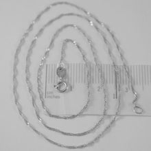 Load image into Gallery viewer, 18k white gold mini singapore braid rope chain 20 inches, 1 mm, made in Italy.
