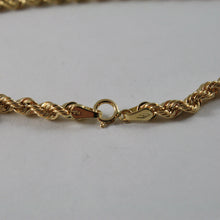 Load image into Gallery viewer, 18K YELLOW GOLD LONG CHAIN NECKLACE 3.5mm BRAID ROPE LINK 70cm 27.5&quot; ITALY MADE
