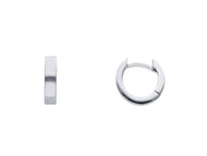 18K WHITE GOLD HOOPS SMALL EARRINGS DIAMETER 8mm SQUARE TUBE THICKNESS 2.5mm.