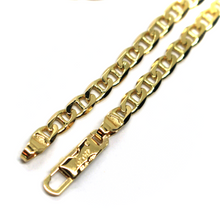 Load image into Gallery viewer, SOLID 18K YELLOW GOLD BRACELET FLAT BOAT MARINER OVAL NAUTICAL 3.8mm LINK 8.3&quot;.
