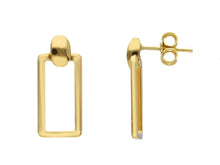 Load image into Gallery viewer, 18K YELLOW GOLD RECTANGULAR 22mm PENDANT TUBE SQUARED EARRINGS.
