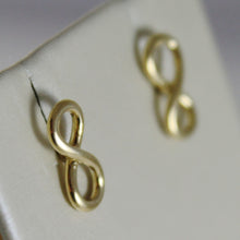 Load image into Gallery viewer, 18K YELLOW GOLD EARRINGS WITH MINI INFINITY SYMBOL, INFINITE, MADE IN ITALY
