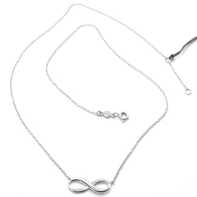 18k white gold necklace infinity infinite rolo chain, 17.7 inches made in Italy.