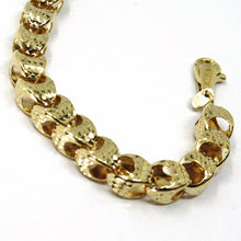 Load image into Gallery viewer, 18K YELLOW GOLD CHAIN, BIG ROUNDED DIAMOND CUT OVAL DROPS 6 MM, ROUNDED, 18&quot;
