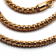 Load image into Gallery viewer, 18k rose gold basket rounded 2.8mm tube basket popcorn chain necklace, 20&quot;.
