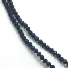 Load image into Gallery viewer, 18k white gold necklace 39.5&quot;, 100cm, faceted round lapis lazuli diameter 3mm.
