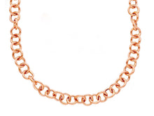 Load image into Gallery viewer, 18K ROSE PINK GOLD CHAIN 19.7&quot;, ROUND CIRCLE ROLO LINK DIAMETER 6mm, MADE ITALY.
